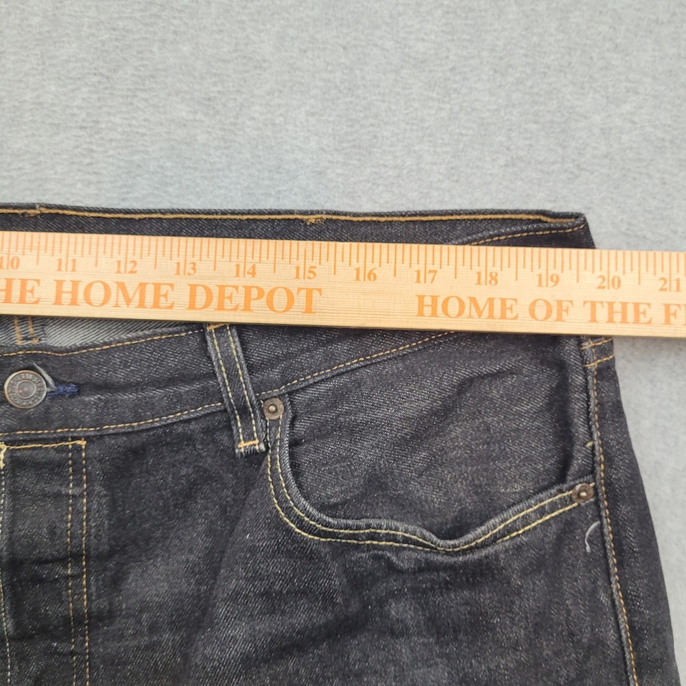 Levi's 501 Original Fit Jeans Mens 42x32 Dark Wash Blue Button Fly Straight Leg - Picture 3 of 9
